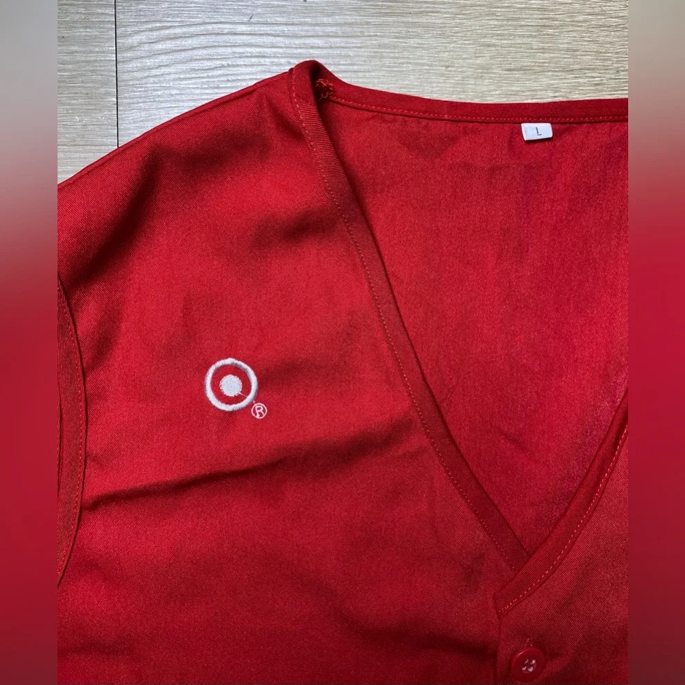 Vintage Target Store Employee Work Red Vest Uniform Size L / Large *Pre-Owned* - Picture 2 of 8